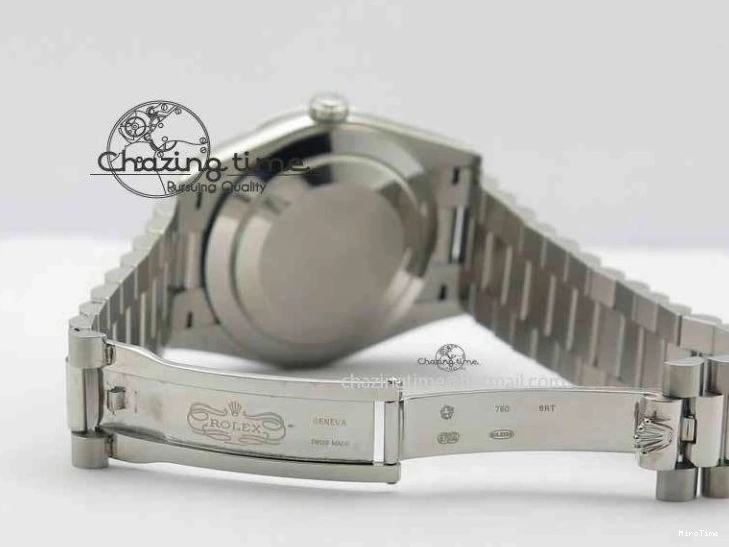 MiroTime 0116 Minimalist Day Date 40mm SS BP Maker Best Edition Diamond Bezel Silver Dial On SS Bracelet A 3697